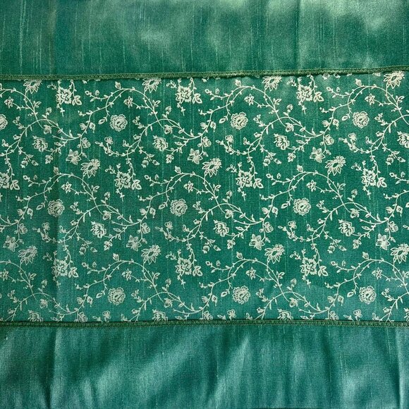 Green/Cream Leaf Shower Curtain - Picture 7 of 7